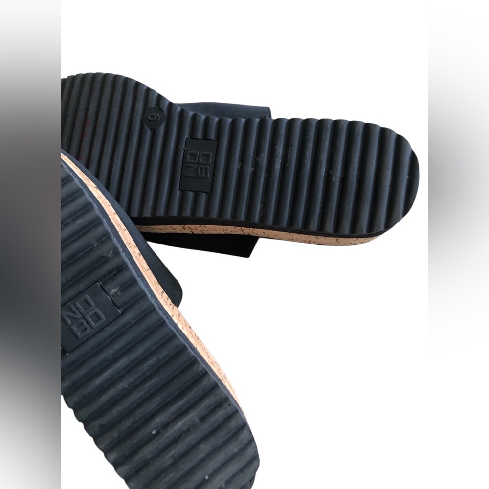 Black Mules with Cork Wedge - Picture 3 of 3